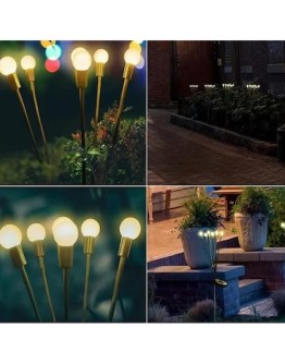 2бр LED соларни лампи с 6 крушки светулки